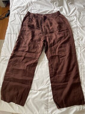 Banana Republic Getaway straight-leg pull-on Linen pants